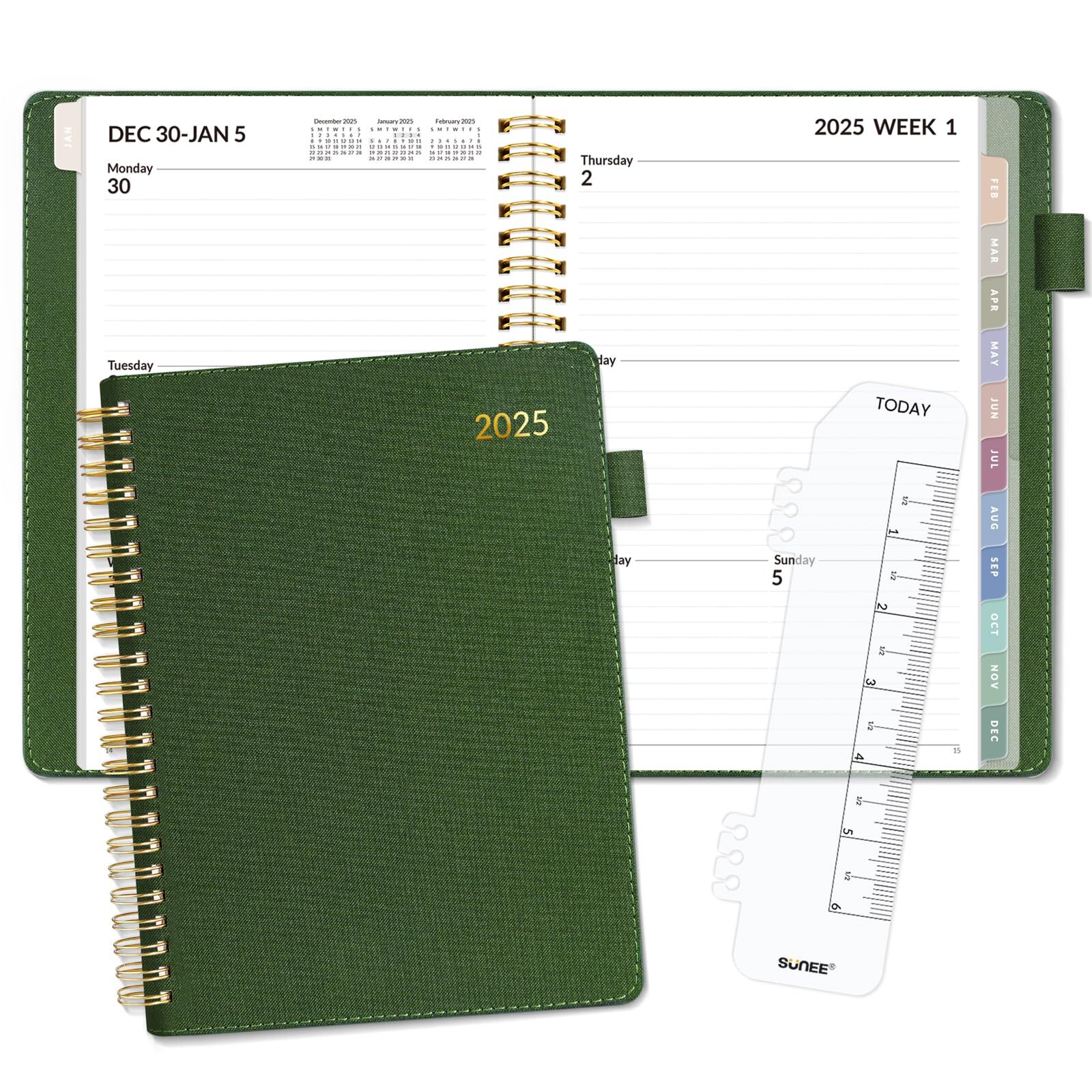 SUNEE 2025 Weekly & Monthly Planner 6.4