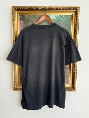 Vintage 90s Wolf Animal Nature Single Stitch Faded Black T-shirt