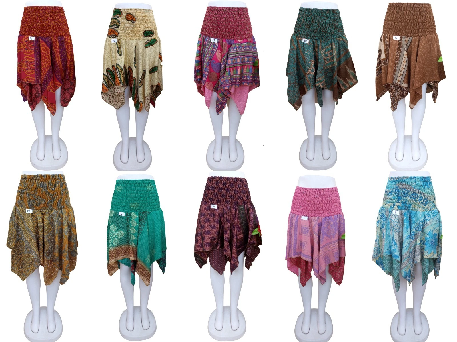 Indian Handmade Junglee Style Midi Pixie Skirt Beachwear Women Free Size Skirt