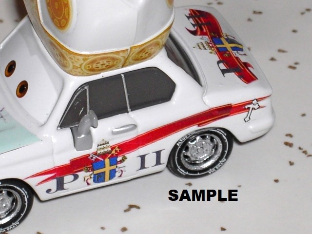 FOR DISNEY PIXAR CARS CUSTOM POPE PINION IV JOHN PAUL II DECAL SET