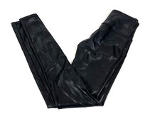 Spanx Faux Leather Leggings High Waisted Black Womens Small