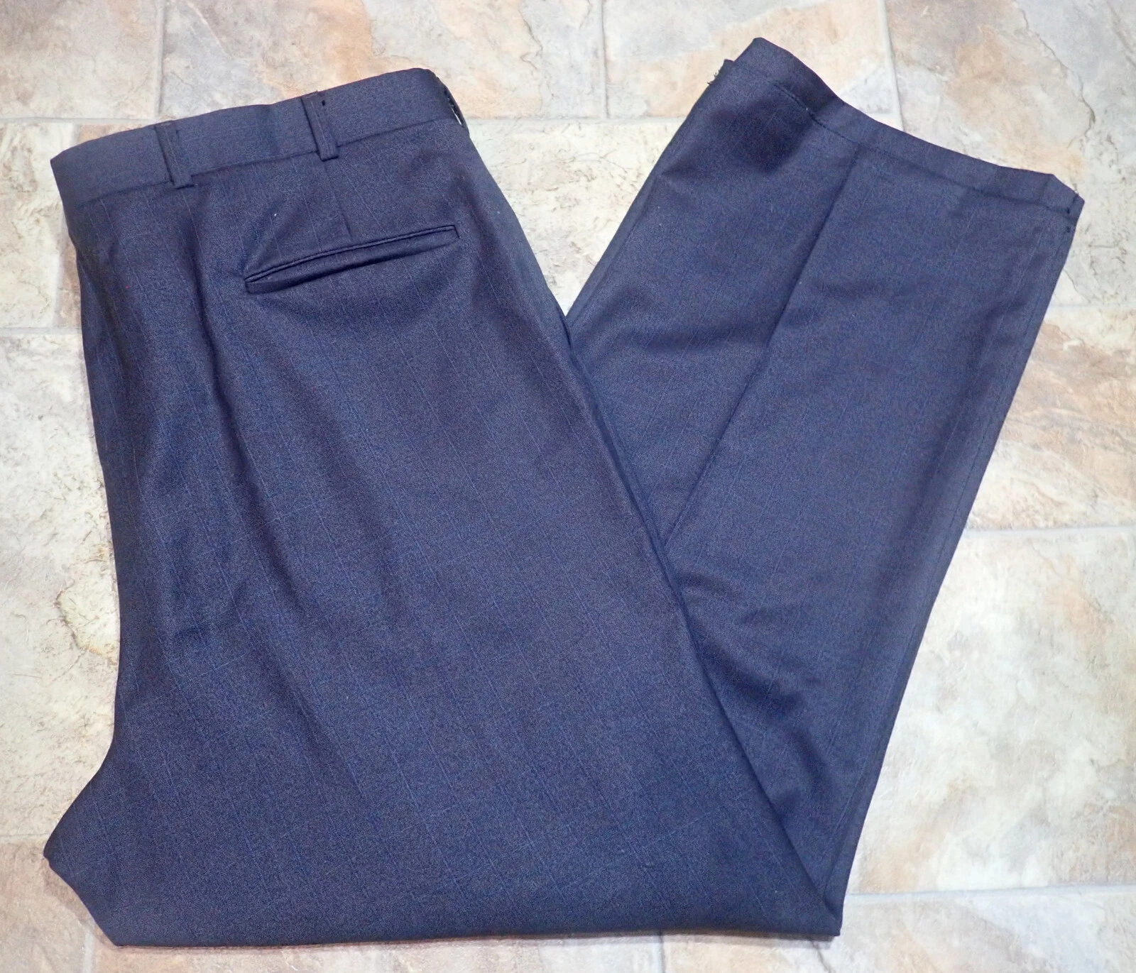 Abito in lana Burberry pantaloni a pieghe 40x28 grigio blu bottoni a sospensione uomo