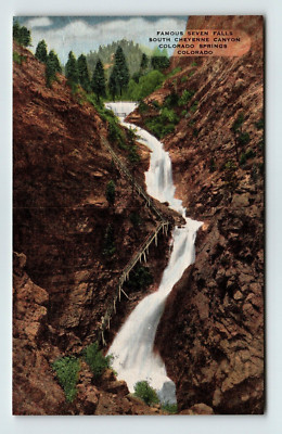 Postcard CO Seven Falls South Cheyenne Canyon Colorado Springs