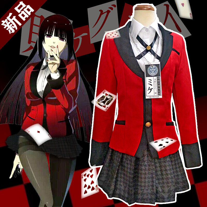 Anime character playing poker in kakegurui uniform