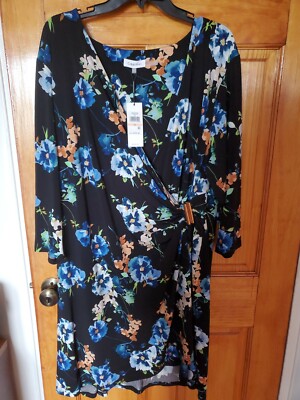 Calvin Klein Floral Long Sleeve Dress 