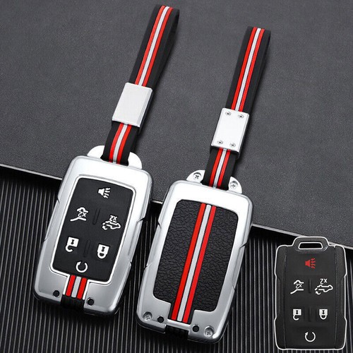 Zinc Alloy Silicone Car Key Fob Case Cover For Chevy Tahoe For GMC Sierra Acadia - Picture 6 of 11