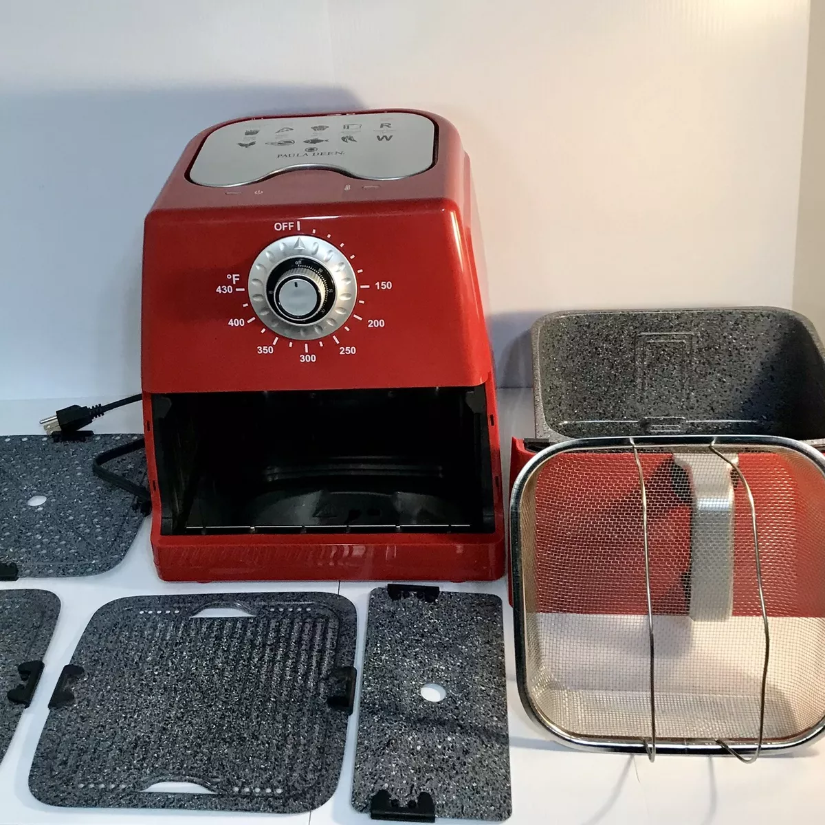 Paula Deen Air Fryer Red w/all accessories Excellent Clean Barely Used  Condition