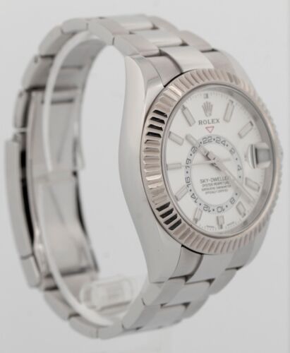 PAPERS Rolex Sky-Dweller WHITE Gold Stainless Steel 42mm 326934 Oyster Watch BOX - Picture 4 of 9