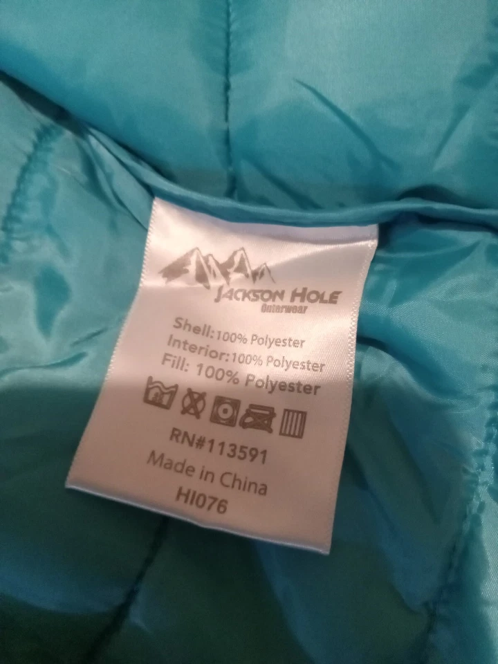 Chaqueta Jackson Hole Puffer Aislada Pacable Ligera Dos Tonos Talla Mediana Foto 3 de 4