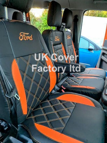 ORANGE BENTLEY VAN SEAT COVER FORD TRANSIT CUSTOM 2012-2023 A29 - Picture 3 of 8
