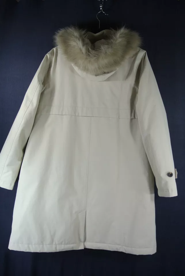 NWD, Barbour Braan Waterproof Faux Fur Trim Hooded Parka In Mist Size 12 #C4624 - Image 4 of 4