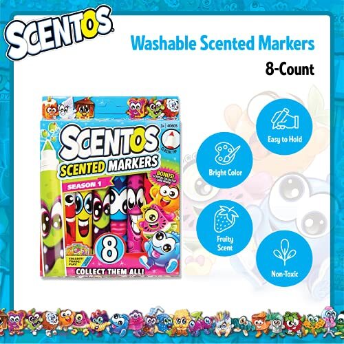 WeVeel Scentos Washable Scented Markers Bright Colors 8pk for sale