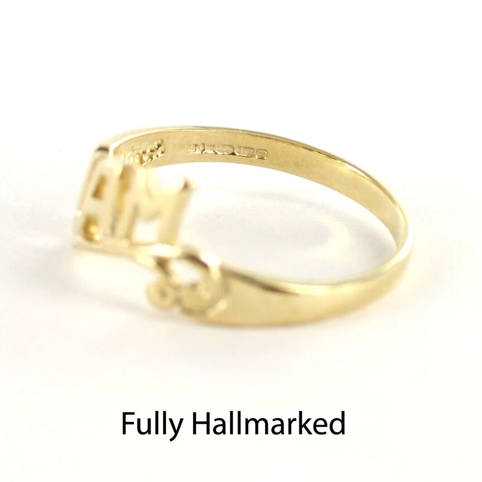 9ct Yellow Gold "MAM" Ring and Signet Rings in Finger Sizes I-Q Hallmarked - Image 2 of 3