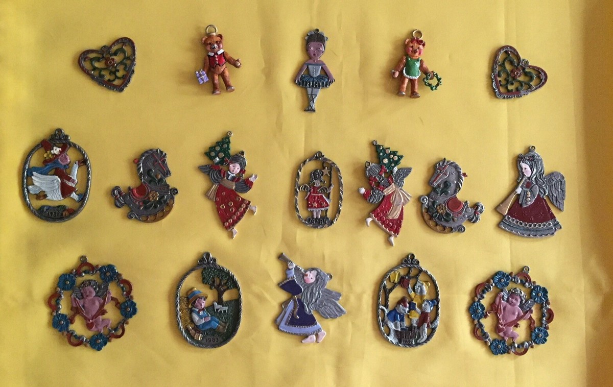 VINTAGE KUHN ZINN CHRISTMAS ORNAMENTS (17 TOTAL) | eBay