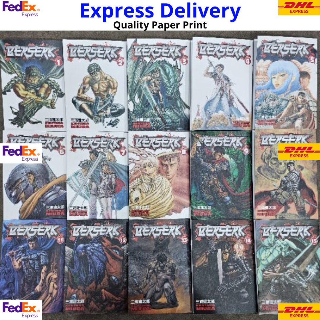 BERSERK Manga By Kentaro Miura Volume 1-15 English Comic Book