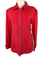 Jordan & Cole Blazer Jacket Women’s Red Full Zip Lined Pockets Sz Large Read Vtg