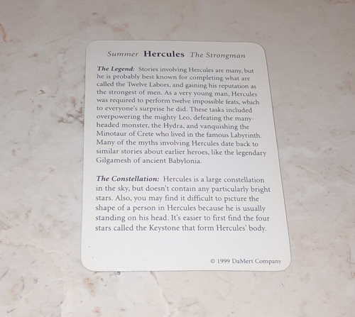 Vintage 1999 Stargo Game Replacement Piece HERCULES The Strongman CARD - Picture 2 of 2