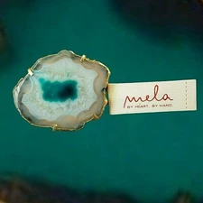 Green Agate Slice 14K Plated Reef Runner Ring Handcrafted in India Size 8