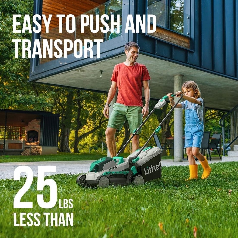 20V 13" Cordless Lawn Mower, Electric Lawn Mowers for Garden NO