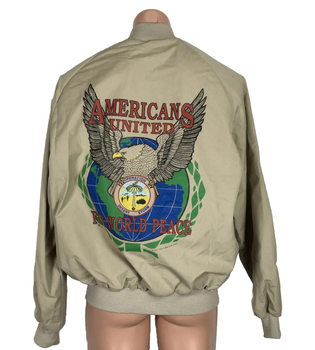 VTG 90s Operation Desert Storm Military Bomber Jacket Americans 