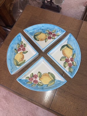 Piccadilly Costa D Amalfi Ceramics 10 3/4  Four Piece Appetizer Plate
