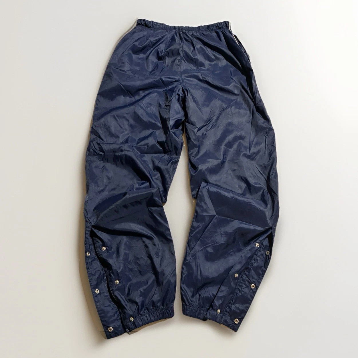 Vintage 90s Nike Tearaway Track Pants Navy Snap Side Mesh Lined M