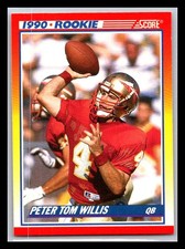 1990 SCORE NFL FOOTBALL ROOKIE Card #656 - PETER TOM WILLIS, Florida State. rookie card picture