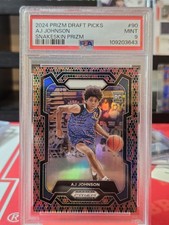 2024 Panini Prizm Draft Picks Collegiate AJ Johnson Snakeskin #90 RC PSA 9 BH5