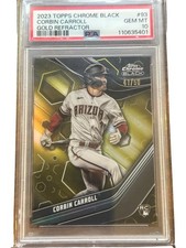 2023 TOPPS CHROME BLACK CORBIN CARROLL GOLD REFRACTOR #93 GEM MT 10 (110635401)