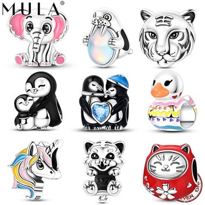 MULA Fine European 925 Sterling Silver Charm Animal Penguin fit Women Bracelet
