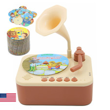 Kids Phonograph with 99 Cards, Toddler Record Player, Story Music Player, Kids