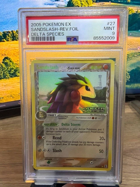 2005 POKEMON EX DELTA SPECIES #27 SANDSLASH-REVERSE FOIL PSA 9 POP 54!!