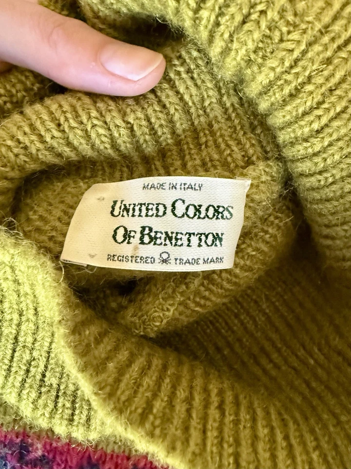 Suéter para mujer United Colors of Benetton vintage mezcla mohare pequeño/mediano EE. UU. Foto 4 de 4