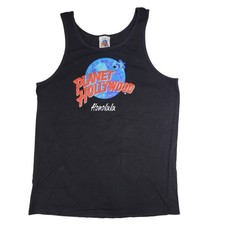 Vintage Planet Hollywood Honolulu Tank Top Mens Large Black Graphic Made in USA