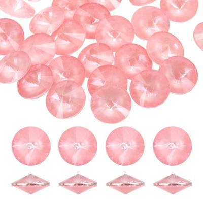 30Pcs facettierte Kristallsteine 10mm rund für Rhinestones, Grapefruit Pink