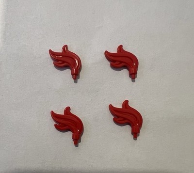 Lego Lot Of 4 Bright Red Feathers Feather Hat Minifigure New City Knights Castle