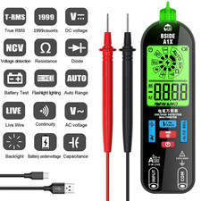 Mini LCD Digital Multimeter Smart Auto Ranging Rechargeable DC/AC Voltage w/ Bag