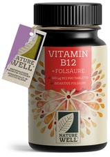 VITAMIN B12 hochdosiert 365 Tabletten mit 500µg Vit B12 FOLSÄURE 200µg pro