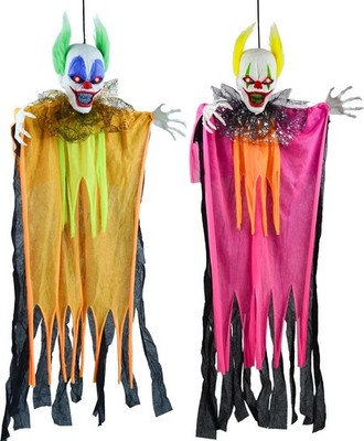 Gruselige hängende Clown-Dekoration, 2er Pack für Halloween