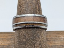 Steel Revolt JD Whiskey Barrel Wood  Tungsten Carbide Men's 8mm Band Ring