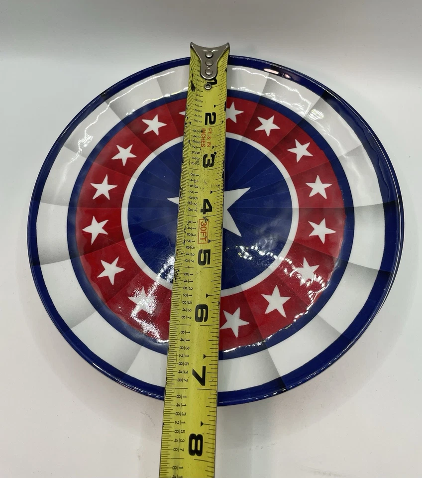 Sur la Table Red White & Blue Stars 7,25 дюйма 4 салатные тарелки патриотический меламин - Изображение 2 из 3