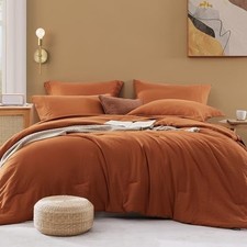 Queen Comforter Set-7 Pieces Soft Prewashed Bed in a Bag Queen Bedding Sets 