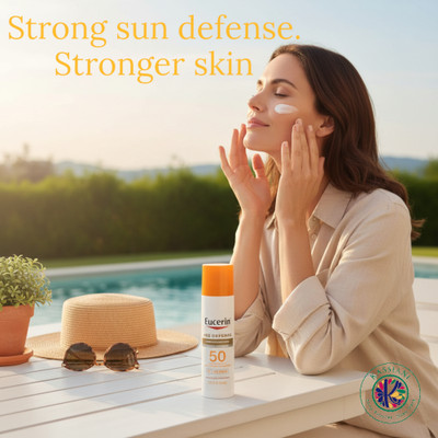 Eucerin SPF 50 Sun Age Defense Face Sunscreen   Lightweight Anti Aging Lotion