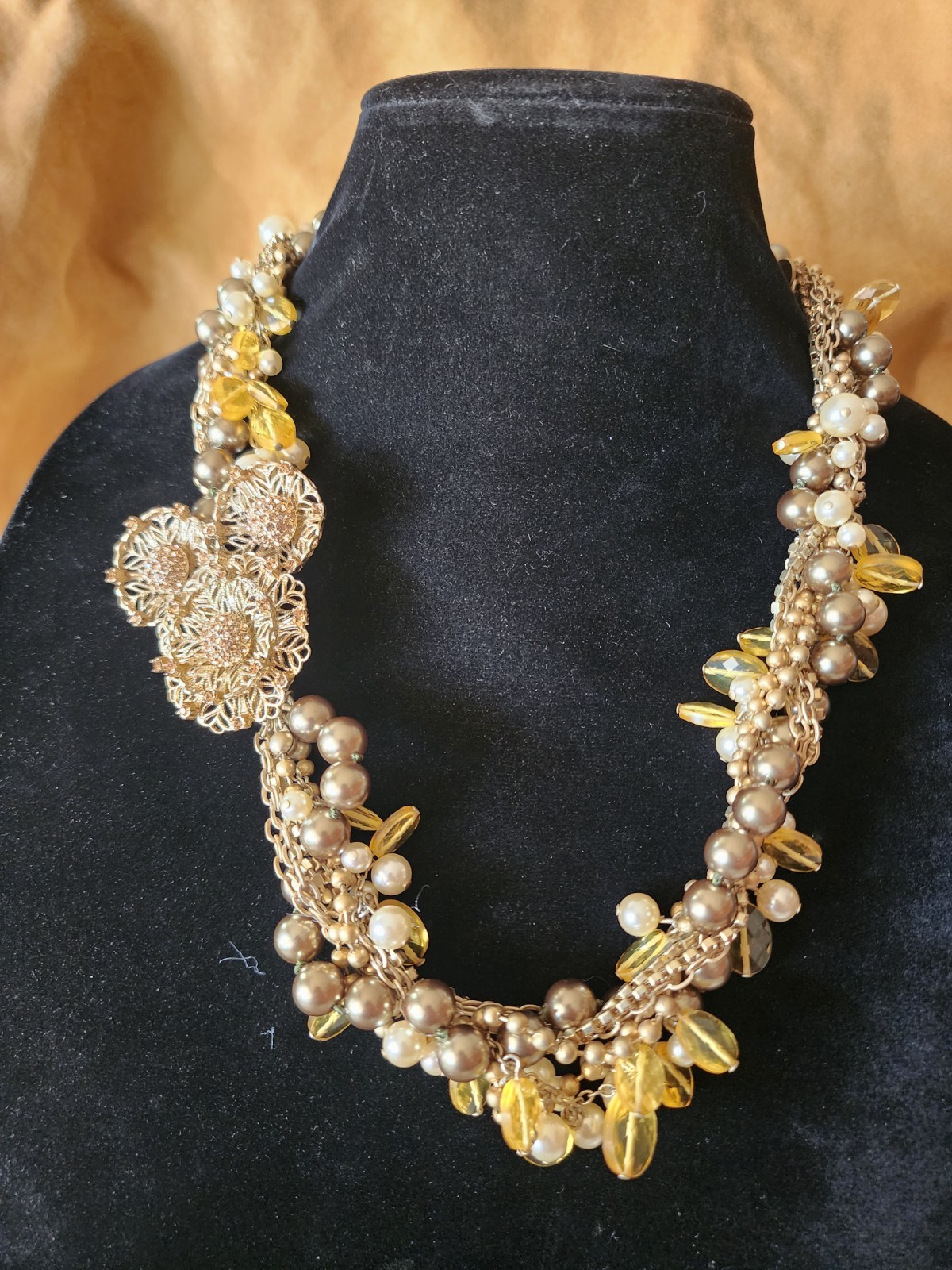 Talbots Multi-Strand Chunky Statement Necklace Go… - image 2