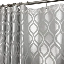 Plastic Shower Curtain Liner Silver Striped Waterproof PEVA Rustproof 70x72