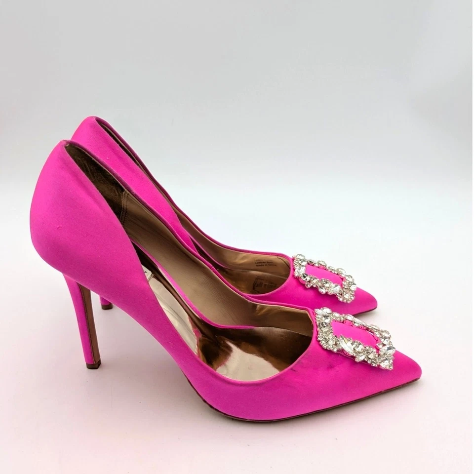 Badgley Mischka Cher Crystal Embellished Heel Pump Women's Pink Size US10 EU41 - Image 3 of 4