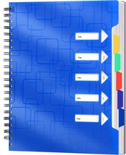 5 Subject Notebook With Tabs, Colle Ruled, 240 Pas Lar Spiral