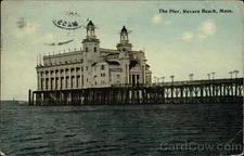 Revere Beach,MA Water View Pier Tichnor 1912 Mass Suffolk County 1c stamp