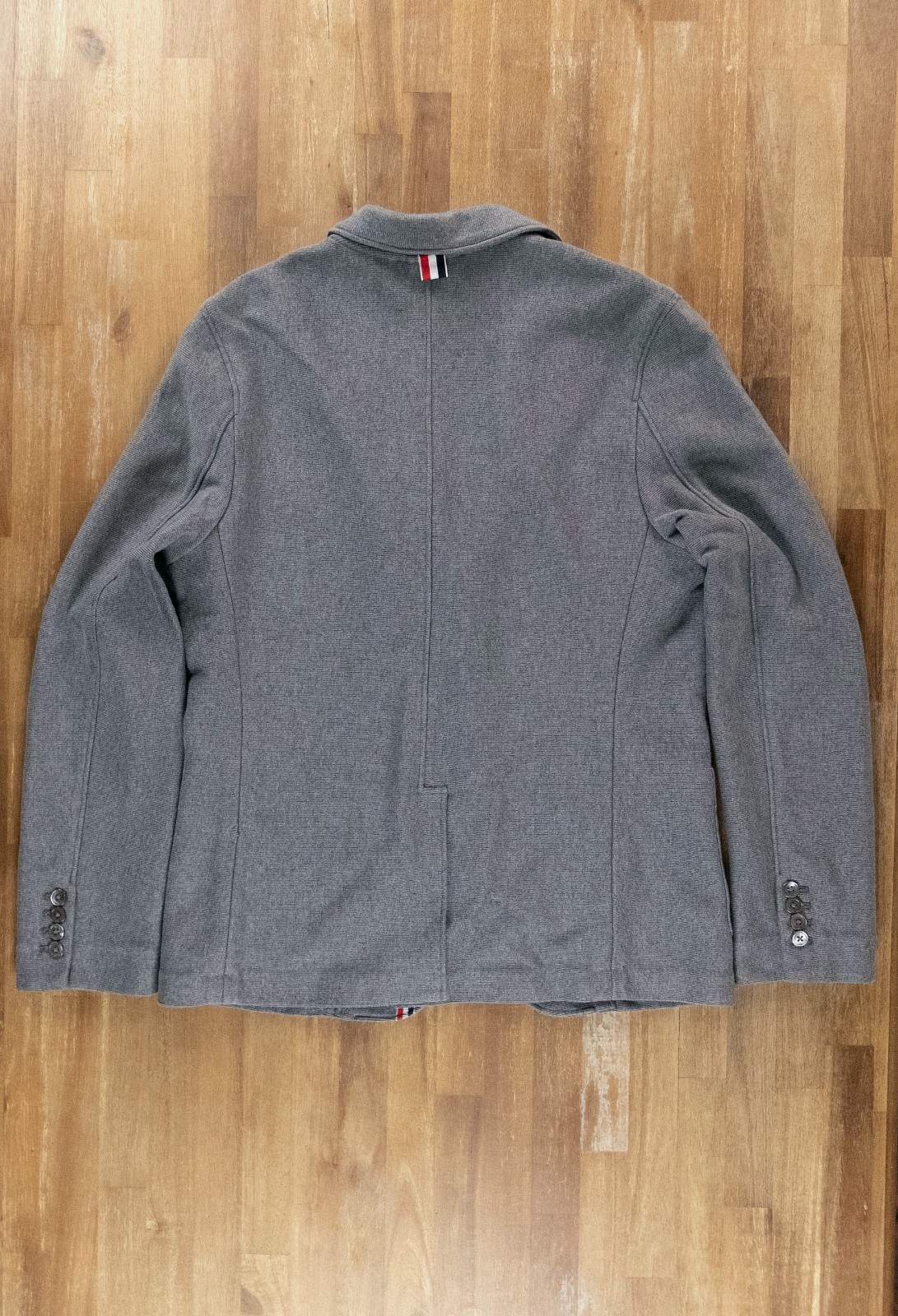 THOM BROWNE gray double face knit cotton Sack jacket Size Medium authentic image 10
