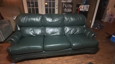 Classic Leather Inc. 3 piece Hunter Green Leather Sofa 